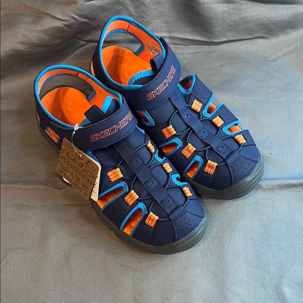 Skechers Kids Blue and Orange Adventure Sandals